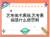 艺考美术素描,艺考素描是什么意思啊
