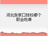 河北张家口技校哪个职业吃香