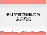 会计的核算职能是怎么实现的