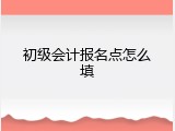 初级会计报名点怎么填