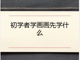 初学者学画画先学什么
