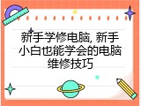 新手学修电脑, 新手小白也能学会的电脑维修技巧