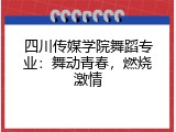 四川传媒学院舞蹈专业：舞动青春，燃烧激情