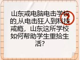 山东戒电脑电击学校的,从电击狂人到科技戒瘾，山东这所学校如何帮助学生重拾生活？