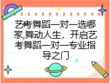 艺考舞蹈一对一选哪家,舞动人生，开启艺考舞蹈一对一专业指导之门