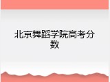 北京舞蹈学院高考分数