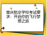 重庆航空学校考试要求：开启你的飞行梦想之旅