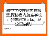 航空学校在省内有哪些,探秘省内航空学校：梦想翱翔天际，从这里启航！