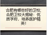 合肥有哪些好的卫校,合肥卫校大揭秘：优质学府，培养医护精英！