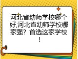 河北省幼师学校哪个好,河北省幼师学校哪家强？首选这家学校！
