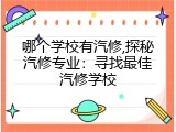 哪个学校有汽修,探秘汽修专业：寻找最佳汽修学校
