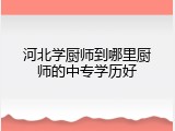 河北学厨师到哪里厨师的中专学历好