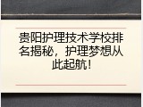 贵阳护理技术学校排名揭秘，护理梦想从此起航！