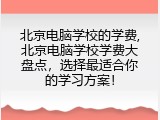 北京电脑学校的学费,北京电脑学校学费大盘点，选择最适合你的学习方案！