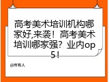 高考美术培训机构哪家好,来袭！高考美术培训哪家强？业内op5！