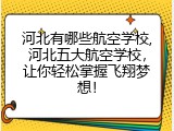 河北有哪些航空学校,河北五大航空学校，让你轻松掌握飞翔梦想！