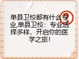 单县卫校都有什么专业,单县卫校：专业选择多样，开启你的医学之旅！
