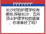 长沙好的护理学校有哪些,探秘长沙：五所顶尖护理学校的盛宴，你准备好了吗？