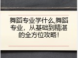 舞蹈专业学什么,舞蹈专业，从基础到精湛的全方位攻略！