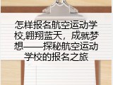 怎样报名航空运动学校,翱翔蓝天，成就梦想——探秘航空运动学校的报名之旅