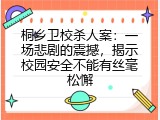 桐乡卫校杀人案：一场悲剧的震撼，揭示校园安全不能有丝毫松懈