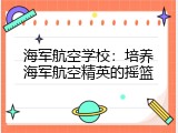 海军航空学校：培养海军航空精英的摇篮