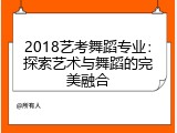 2018艺考舞蹈专业：探索艺术与舞蹈的完美融合