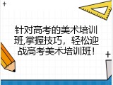 针对高考的美术培训班,掌握技巧，轻松迎战高考美术培训班！