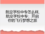 航空学校中专怎么样,航空学校中专：开启你的飞行梦想之旅
