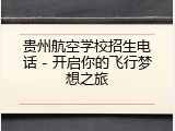 贵州航空学校招生电话 - 开启你的飞行梦想之旅