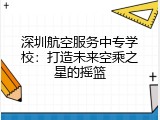 深圳航空服务中专学校：打造未来空乘之星的摇篮