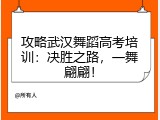 攻略武汉舞蹈高考培训：决胜之路，一舞翩翩！
