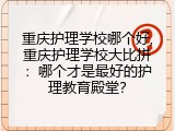 重庆护理学校哪个好,重庆护理学校大比拼：哪个才是最好的护理教育殿堂？