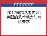 2017舞蹈艺考内容：舞蹈的艺术魅力与考试要求