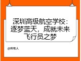 深圳高级航空学校：逐梦蓝天，成就未来飞行员之梦