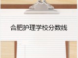 合肥护理学校分数线