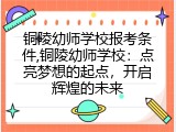铜陵幼师学校报考条件,铜陵幼师学校：点亮梦想的起点，开启辉煌的未来