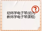 幼师学电子琴(幼儿教师学电子琴课程)