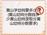 黄山学幼师要多少分(黄山幼师分数线多少黄山幼师录取分黄山幼师分数要求)