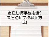 宿迁幼师学校电话(宿迁幼师学校联系方式)