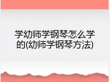 学幼师学钢琴怎么学的(幼师学钢琴方法)