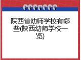 陕西省幼师学校有哪些(陕西幼师学校一览)