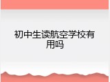 初中生读航空学校有用吗