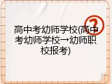 高中考幼师学校(高中考幼师学校→幼师职校报考)
