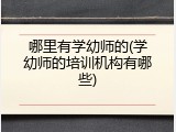哪里有学幼师的(学幼师的培训机构有哪些)