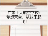 广东十大航空学校：梦想天空，从这里起飞！