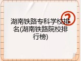 湖南铁路专科学校排名(湖南铁路院校排行榜)