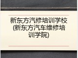 新东方汽修培训学校(新东方汽车维修培训学院)