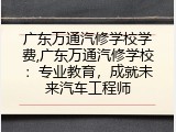 广东万通汽修学校学费,广东万通汽修学校：专业教育，成就未来汽车工程师