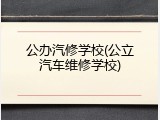 公办汽修学校(公立汽车维修学校)
